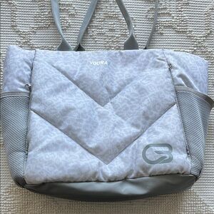 Cyclebar Gray Chevron Quilted Tote